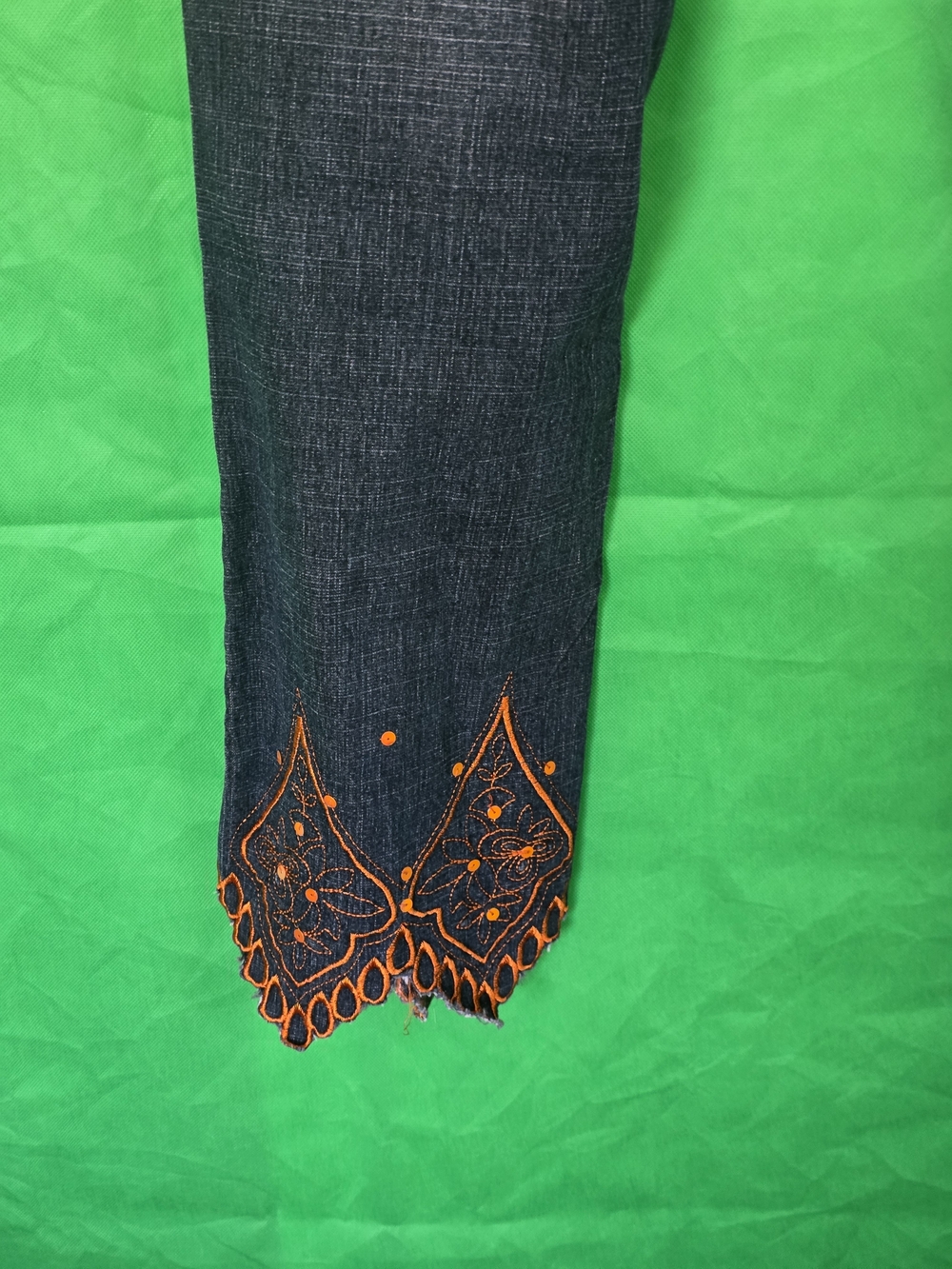 Apollo Jeans Stretch Bootcut Denim Ramie Cotton Blend Embroidery 13/14 - Picture 5 of 16